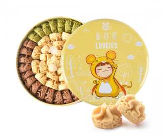 【新鲜到货】网红手工曲奇饼干铁盒 经典三拼（原味咖啡抹茶）